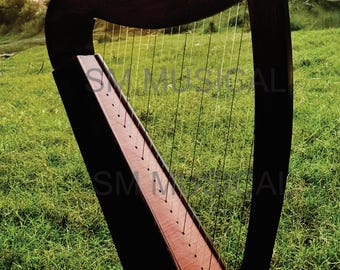Handmade 22-String Rosewood Lever Harp | Perfect for Beginners & Professionals | Free Strings Tuning Key and bag.