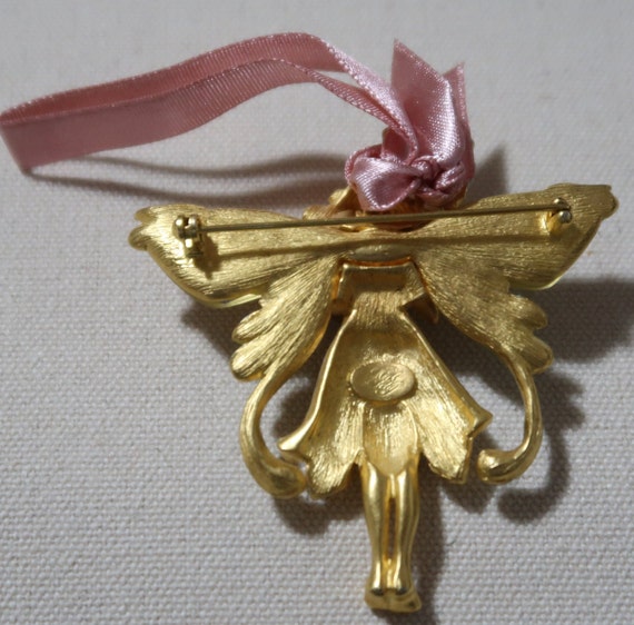Vtg KIRKS FOLLY FAIRY with Glass Wings, Wear as a… - image 3