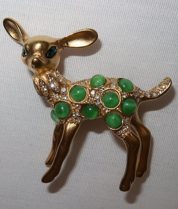 1991 Kenneth Jay Lane Fawn Brooch Rare - image 4