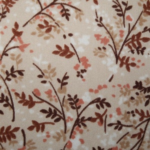 Vtg XL Blouse by Personal a Division of Leslie Fay Tan Floral with Tags Attached