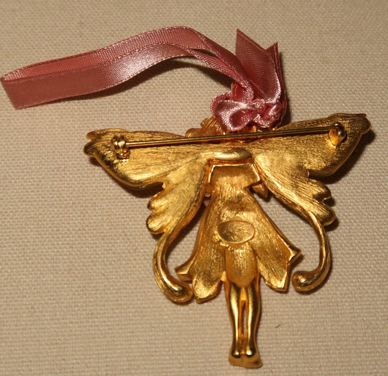 Vtg KIRKS FOLLY FAIRY with Glass Wings, Wear as a Brooch or Pendant image 4