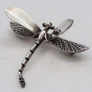 Vtg  Sterling Silver Dragonfly Brooch made in Mexico
