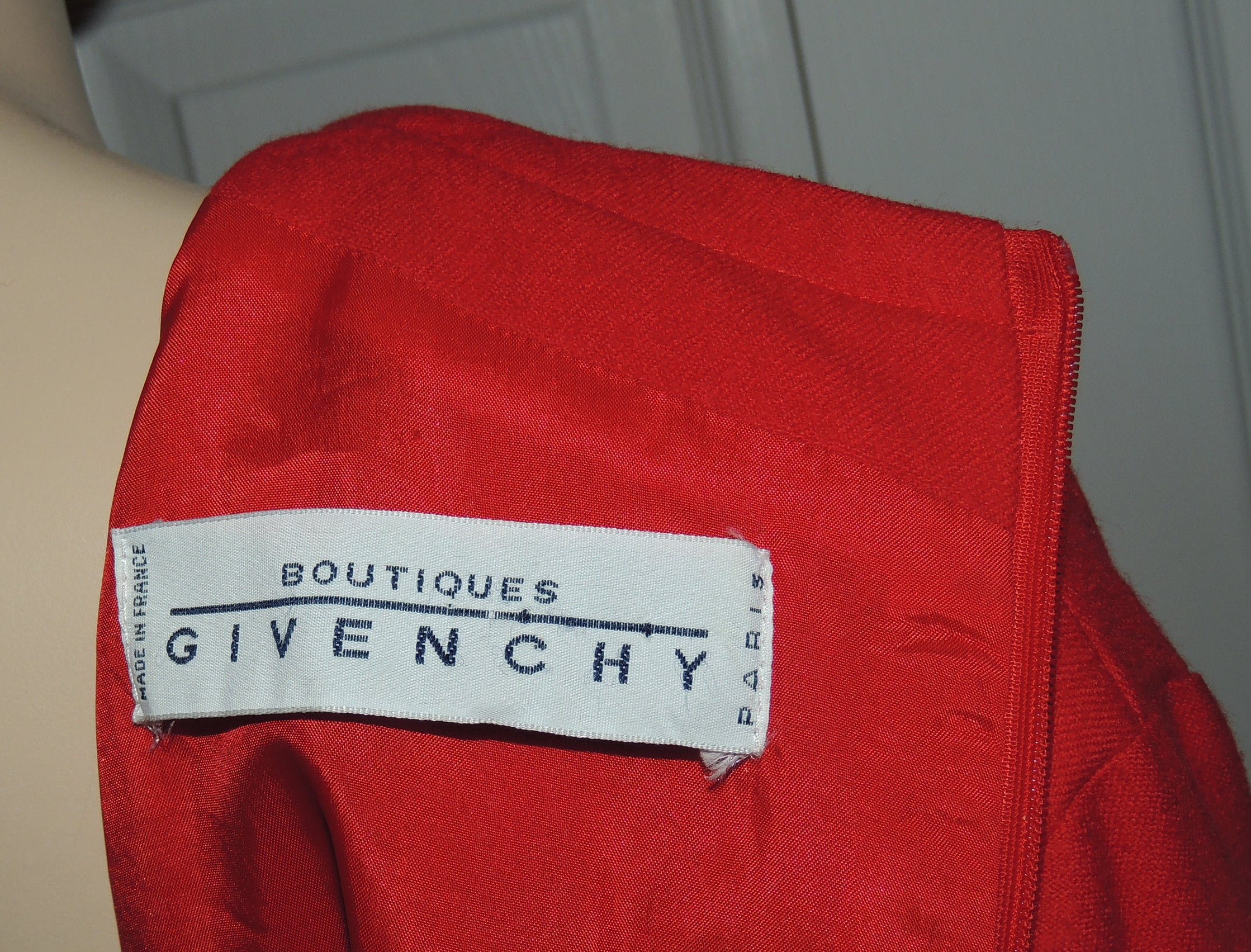 Boutique GIVENCHY Paris Red Wool Dress, Made in France - Etsy