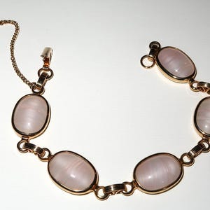 Vtg Sarah Coventry Pink Glass Stone Bracelet