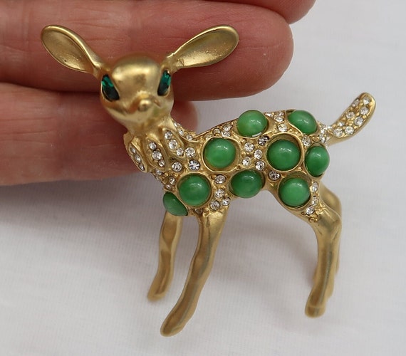1991 Kenneth Jay Lane Fawn Brooch Rare - image 7