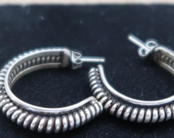 Vintage Sterling Silver Hoop Earrings