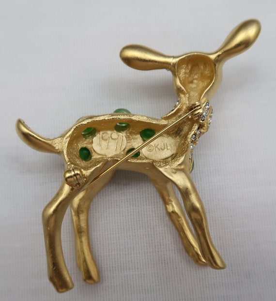 1991 Kenneth Jay Lane Fawn Brooch Rare - image 6