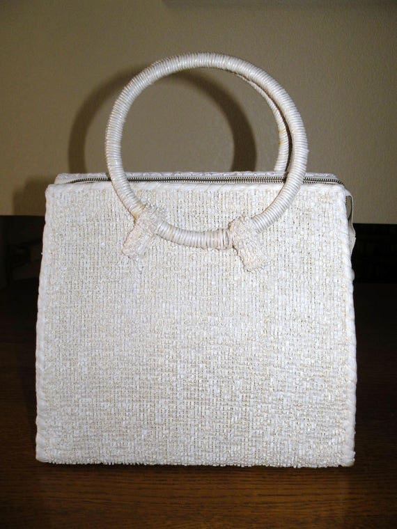 CARON of Houston Texas Embellished Straw Tote mad… - image 2