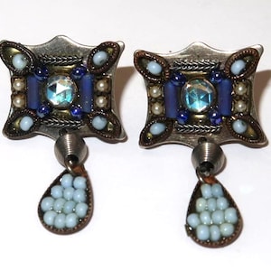 Vtg AYALA BAR Signed Dangle Earrings