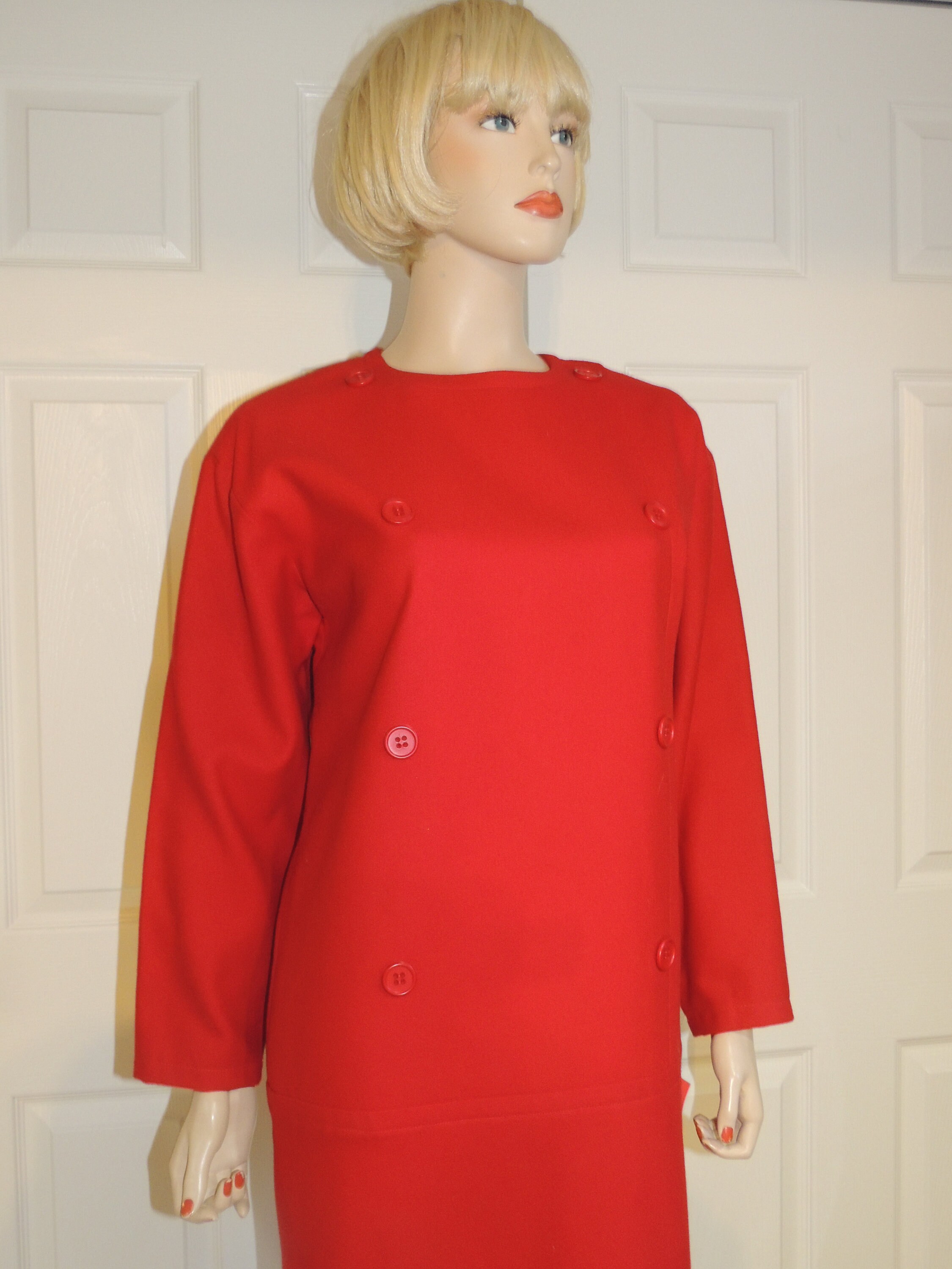 Boutique GIVENCHY Paris Red Wool Dress, Made in France - Etsy