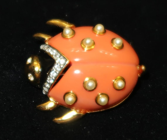 1970s Kenneth Lane Lady Bug Brooch - image 1