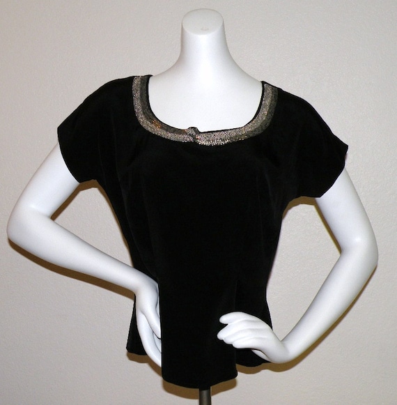 1950s MORLOVE "The Couturier Blouse" Black embell
