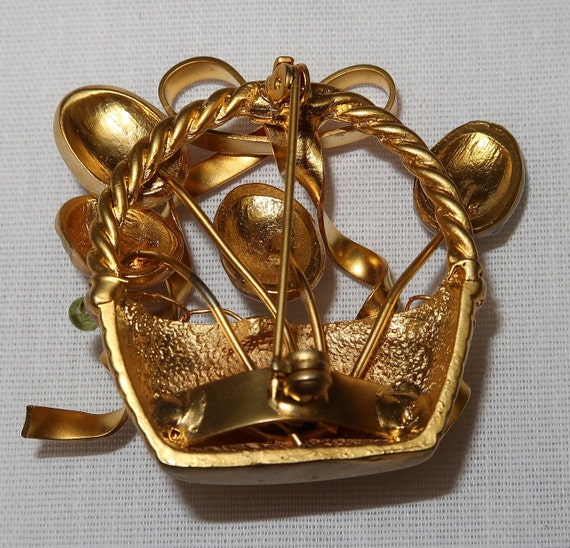 Vintage EASTER BASKET Brooch - image 6
