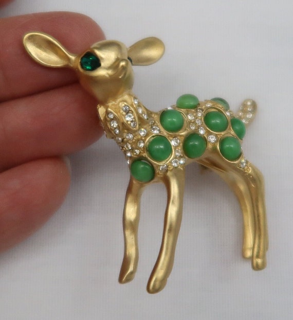 1991 Kenneth Jay Lane Fawn Brooch Rare - image 8
