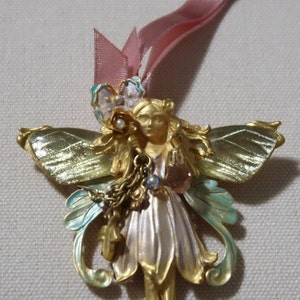 Vtg KIRKS FOLLY FAIRY with Glass Wings, Wear as a Brooch or Pendant image 1