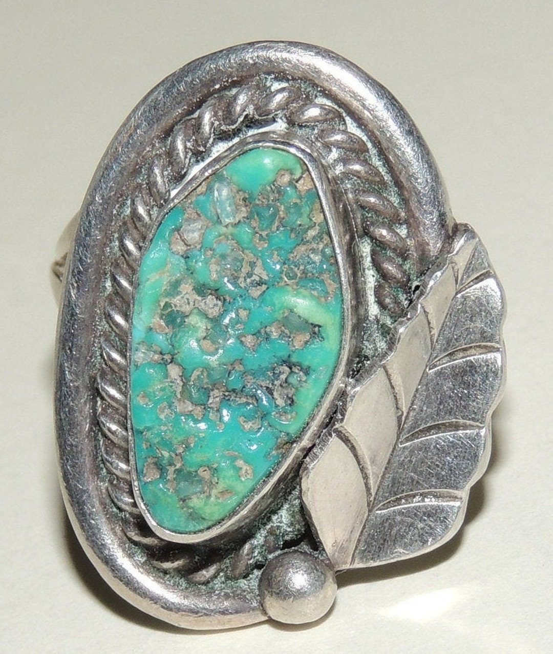Old Native Rings Vtg Hand Made Sterling Silver and Blue Turquoise Ring Size 5.75 - Etsy