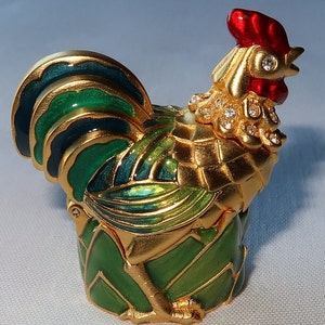 Vtg Estee Lauder Rooster Perfume Compact with White Linen 2001