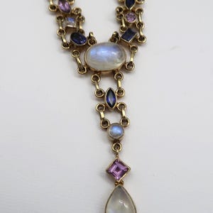 Nicky Butler Raj Collection Vintage Necklace Iolite, Moonstone, Amythest