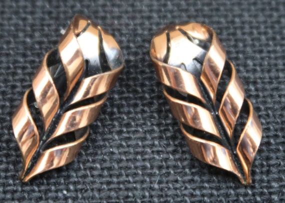 1950s Renoir Copper Clip Earrings "Rhythm and Fla… - image 2