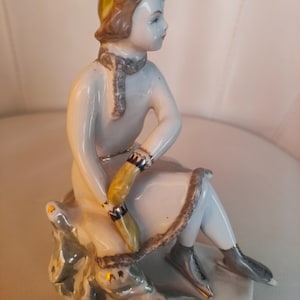 Rare Porcelain figurine USSR 1950s &quot;Speedskater&quot; (Baranovsky Porcelain Factory (Baranovka))