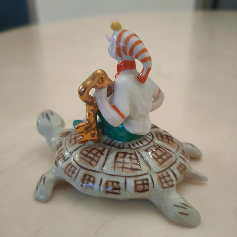 Vintage USSR Porcelain Pinocchio Figurine, "The Golden Key", 1950s image 6