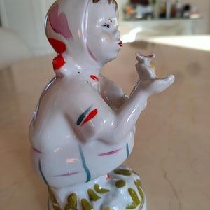 LIMITED EDITION Extremely Rarest Porcelain  figurine USSR 1960s"Girl with a butterfly on a flower"(Baranovsky Porcelain Factory (Baranovka))