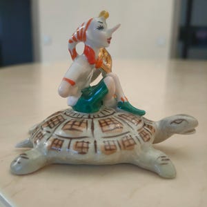 Vintage USSR Porcelain Pinocchio Figurine, "The Golden Key", 1950s image 2