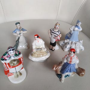 Porcelain figurines USSR 1960s "Series "Our everyday life"".Korosten porcelain factory (Korosten)