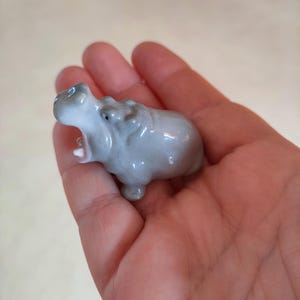 Vintage Collectible Porcelain Figurine USSR 1950s &quot;Miniature hippopotamus&quot; (Lomonosov Porcelain Factory (LFZ))