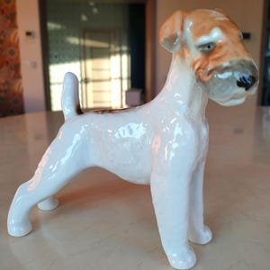Vintage Collectible Porcelain Figurine USSR 1970s &quot;Terrier&quot; (Lomonosov Porcelain Factory (LFZ))