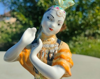 Very Rare Porcelain figurine USSR 1950s Kazakh dance (Dmitrov porcelain factory (Verbilki))