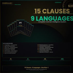 Pacchetto Guida all'Analisi dei Contratti di Calcio / 15 Clausole Pro in 9 lingue / Modelli Legali per il Calcio Professionistico e Analisi dei Trasferimenti in PDF