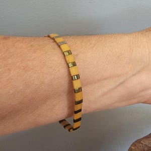 Tila bead stretch bracelet, Japanese Miyuki glass beads