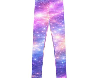 Neon Jelly Intergalactic Youth Leggings | Purple Galaxy Print