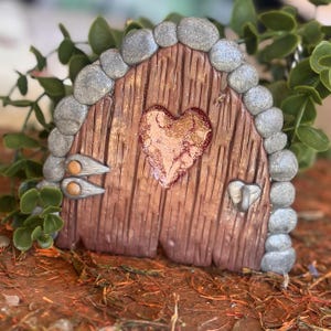 Fairy Garden Door with Heart - Gnome House - Fairy Decor - Whimsical Gift - Fairy Door - Fairy Garden - Fairytale Door
