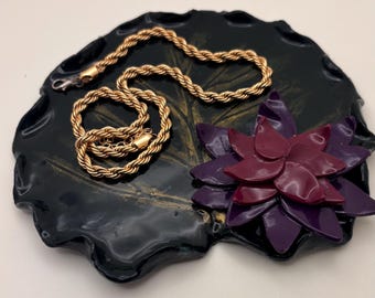 Lilly Pad Clay Trinket Dish with Flower