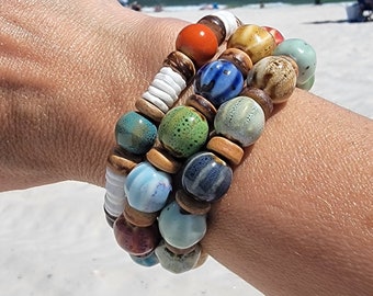 4 Pezzi Set Di Braccialetti Boho Con Perline Per Donna - Fatto A Mano - Foto 5