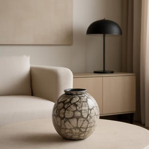Vaso in smalto bianco craquelé