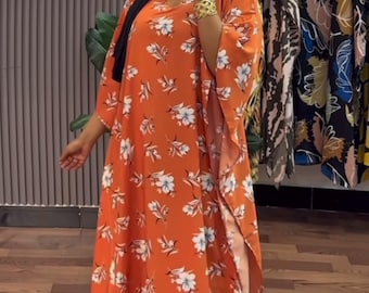 Vestido largo Rich Aunt Khaftan de talla única, vestidos elegantes con un bonito material que puedes usar de manera informal, en la iglesia o en cualquier salida.