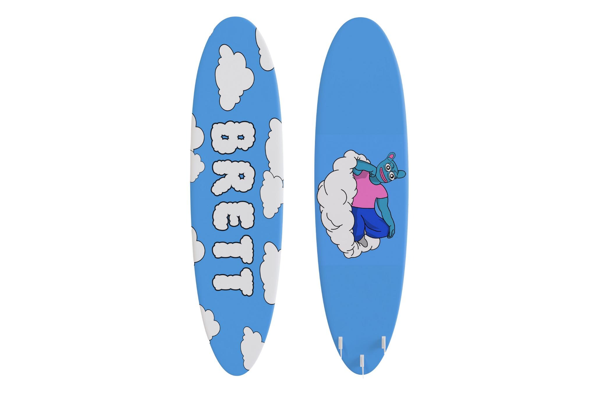 Brett Surfboard: Limited Edition Crypto Art Longboard