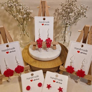 Süße glitzernde  rosafarbene Polymer Clay Ohrringe