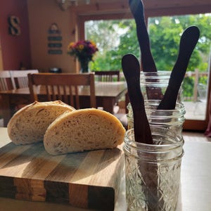 Handcrafted 8 inch Sourdough Spurtle – Artisan Bread Tool, Mason Jar Stir Stick