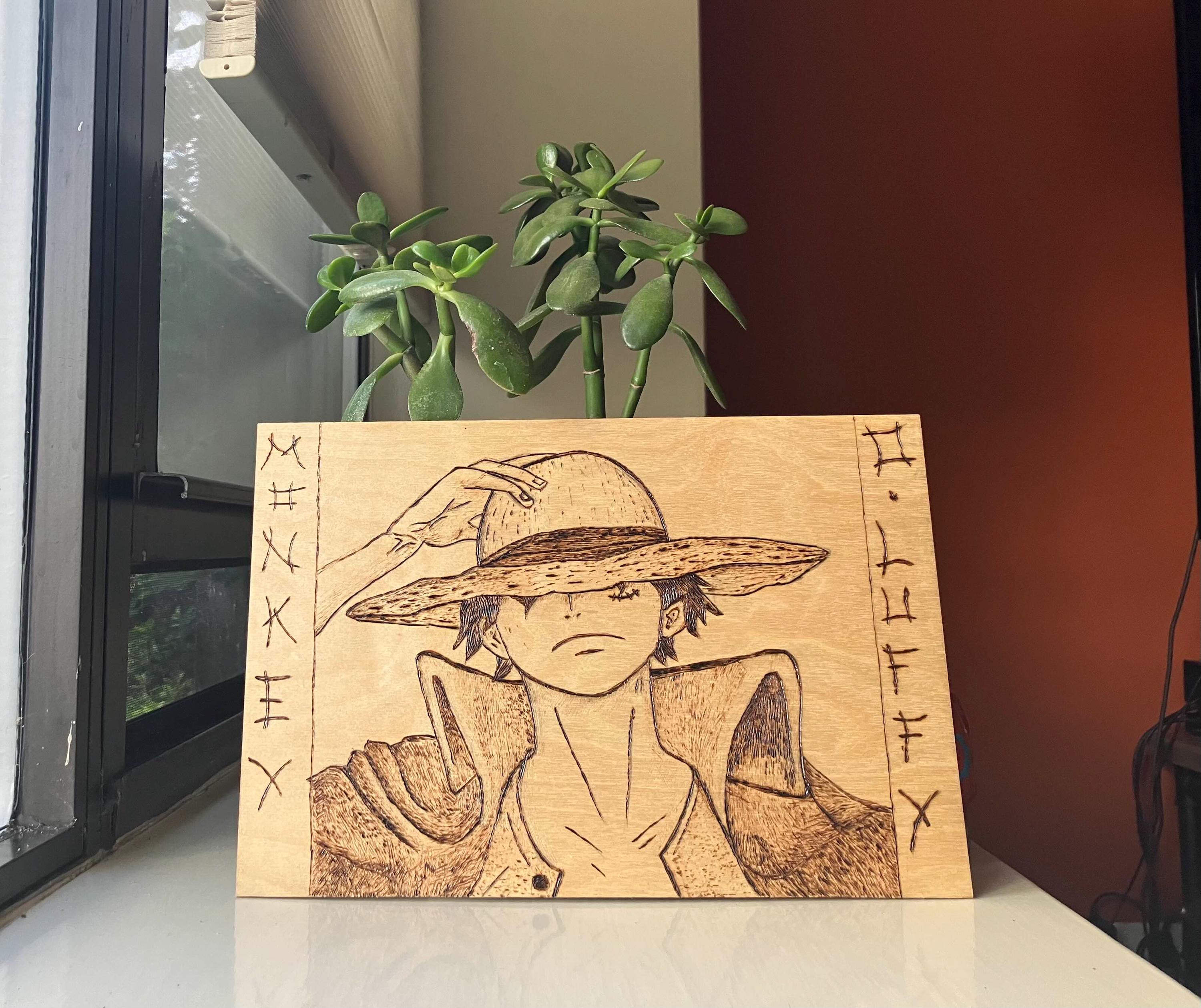 Pyrography Character Handmade One Piece Pyrography (wood Burning) Art-piece of the Main ...