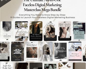 Faceless Digital Marketing Mastery Passive Income Bundle 19 Done-for-You eBooks with MRR & PLR + 6K Reels Bonus