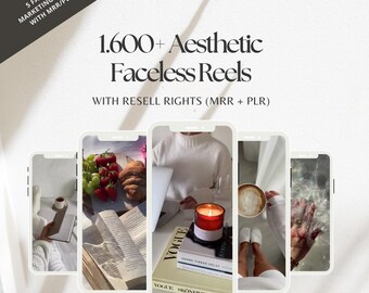 1600+ Faceless Aesthetic Reels Bundle - High-Quality Videos for Faceless Social Media Digital Marketing with MRR/PLR Resell Rights