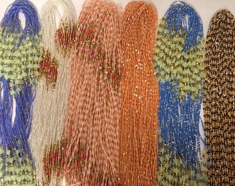 Multicolor African Waist Beads, Tie-On Belly Beads, Handmade in Ghana
