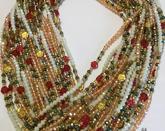 Authentic Ghanaian Multicolor Tie-On Waist Beads – Adjustable Belly Jewelry