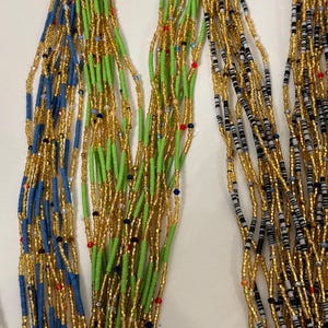 Ghana waist beads/gift for her/handmade African waist beads/ belly beads/tie on beads/Crystal beads/authentic beads/Authentic waist bead/