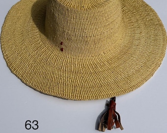 Sombrero Bolga de Ghana, paja tejida, playa de verano, estilo vaquero de granja, artesanía ghanesa, moda ecológica