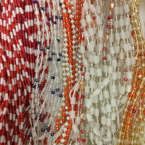 Cuentas africanas hechas a mano para la cintura, cuentas multicolores para el vientre que se atan, estilo ghanés.